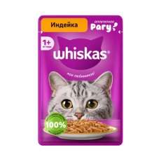 Whiskas / Паучи Вискас для взрослых кошек Индейка рагу (цена за упаковку)