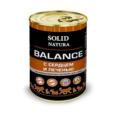 Solid Natura Balance / Консервы Солид Натура для собак Сердце и печень (цена за упаковку)