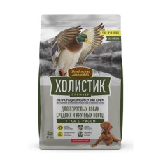 Деревенские лакомства Холистик Премьер / Сухой корм для взрослых собак Средних и Крупных пород Утка с рисом