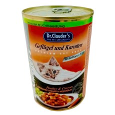 Dr.Clauder's / Консервы Доктор Клаудерс для кошек Кусочки в соусе с Домашней птицей и Морковью (цена за упаковку)