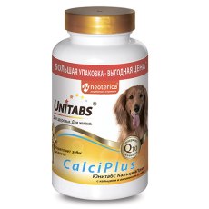 Unitabs CalciPlus с Q10 / Витаминно-минеральный комплекс Юнитабс для собак Кальций, Фосфор, витамин Д