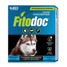 Fitodoc / Капли репеллентные Фитодок для собак веосм от 25 кг от Клещей Блох Комаров и других насекомых