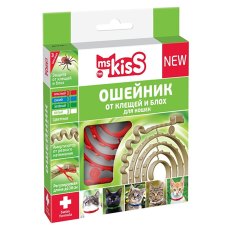 ms KisS / Ошейник Мисс Кисс для кошек Репеллентный От Клещей и Блох 38 см