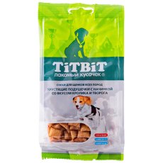 Titbit / Лакомство Титбит для собак д/Щенков Хрустящие подушечки с начинкой со вкусом Кролика и творога