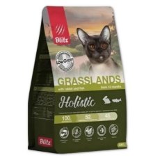 Blitz Holistic Grasslands / Полнорационный сухой корм Блиц для взрослых кошек Кролик и рыба