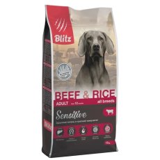 Blitz Sensitive Adult All Breeds Beef & Rice / Сухой корм Блиц для взрослых собак всех пород Говядина рис