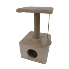 Homecat / Когтеточка Хоумкэт для Мейн-кунов и крупных кошек Домик с Площадкой Бежевый Большой