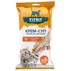 Titbit Лакомый кусочек / Лакомство Титбит для кошек Крем-суп с кусочками Индейки (цена за упаковку)