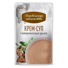 Деревенские лакомства / Крем-суп для кошек для кошек с Антарктическим крилем (цена за упаковку)