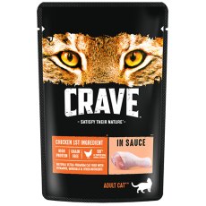 Crave Adult Cat Chicken / Беззерновые Паучи Крэйв для взрослых кошек Курица в соусе (цена за упаковку)
