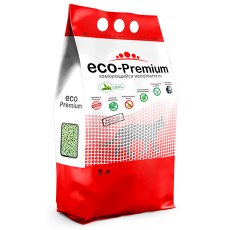 Eco Premium Зеленый чай / Наполнитель Эко Премиум для кошачьего туалета Древесный Комкующийся с ароматом Зеленого чая
