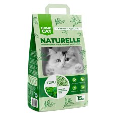 Homecat Naturelle Tofu / Комкующийся растительный наполнитель Хоумкэт для кошачьего туалета Зеленый чай