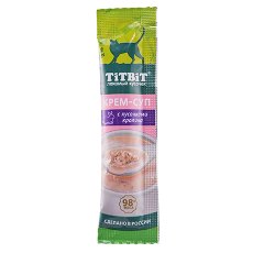 Titbit Лакомый кусочек / Лакомство Титбит для кошек Крем-суп с кусочками Кролика (цена за упаковку)