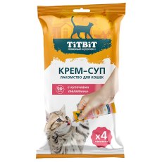 Titbit Лакомый кусочек / Лакомство Титбит для кошек Крем-суп с кусочками Телятины (цена за упаковку)