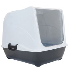 Homecat / Туалет Хоумкэт для кошек Малый закрытый с дверцей черно-белый