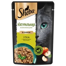 Sheba Натуральная коллекция / Паучи Шеба для кошек Утка с ароматными яблоками (цена за упаковку)