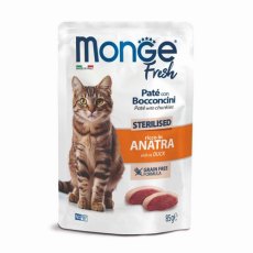Monge Fresh / Влажный корм Паучи Монж Фреш для Стерилизованных кошек Паштет с Уткой (цена за упаковку)