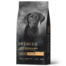 Premier Junior Medium & Maxi Fresh Turkey / Сухой корм Премьер для Юниоров Средних и Крупных пород с 4 месяцев Свежее мясо Индейки