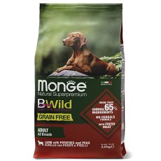 Monge Dog BWild Grain Free Adult All Breeds Lamb Potatoes Peas / Сухой Беззерновой корм Монж Бивайлд для взрослых собак всех пород Ягненок картофель горох