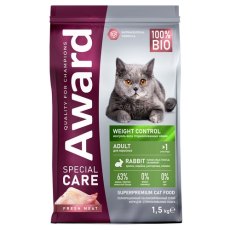 Award Special Care Weight Control / Сухой корм Авард для взрослых стерилизованных кошек для контроля веса с Кроликом