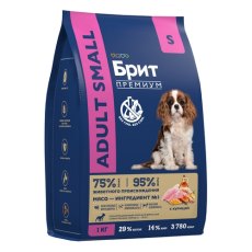 Brit Premium Adult Small / Сухой корм Брит Премиум для взрослых собак Мелких пород Курица