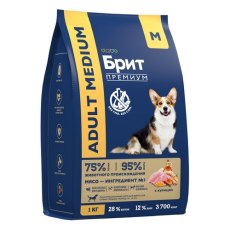 Brit Premium Adult Medium / Сухой корм Брит Премиум для взрослых собак Средних пород Курица