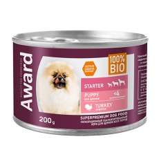 Award Puppy / Влажный корм Авард для Щенков с начала прикорма до 4 месяцев, беременных и кормящих собак Паштет из Индейки (цена за упаковку)