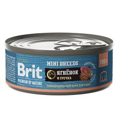 Brit Premium by Nature Mini Breeds / Консервы Брит для взрослых собак Мелких пород Ягненок и гречка (цена за упаковку)