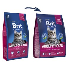 Brit Premium Adult Chicken / Сухой корм Брит Премиум для взрослых кошек Курица