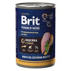 Brit Premium by Nature / Консервы Брит для собак с Чувствительным пищеварением Индейка с тыквой (цена за упаковку)