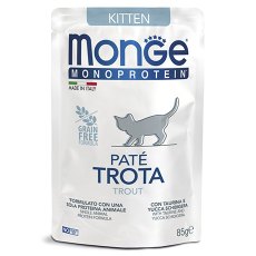 Monge Monoprotein Kitten Trout / Влажный корм Паучи Монж для Котят Форель (цена за упаковку)