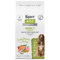Брит Кеа Adult Medium Healthy Skin & Shiny Coat Salmon Turkey / Сухой корм для взрослых собак Средних пород Здоровая Кожа и Шерсть Лосось Индейка