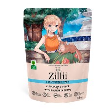 Zillii Sterilized & Light Salmon in gravy / Паучи Зилли для взрослых Стерилизованных кошек Лосось в соусе (цена за упаковку)