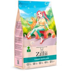 Zillii Skin & Coat Care / Сухой корм Зилли для взрослых кошек для Здоровья Кожи и Шерсти Индейка ягненок