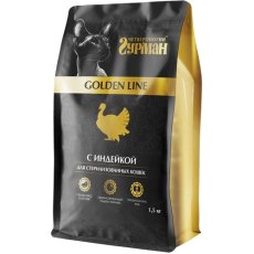 Четвероногий Гурман Golden Line / Сухой корм Золотая линия для стерилизованных кошек с Индейкой