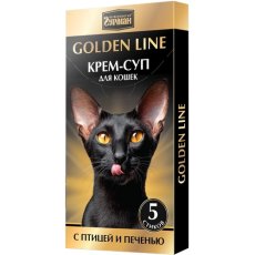 Четвероногий Гурман Golden Line / Лакомство для кошек Крем-суп с Птицей и печенью (цена за упаковку)