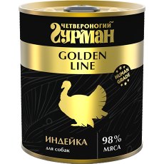 Четвероногий Гурман Golden Line / Консервы Золотая линия для собак Индейка натуральная в желе (цена за упаковку)