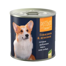 Petibon Smart / Консервы Петибон Смарт для собак Рубленое мясо Говядина Ягненок (цена за упаковку)