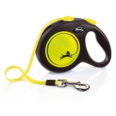 flexi New Neon L tape 5 m, for dogs up to 50 kg / Рулетка флекси для собак весом до 50 кг, лента 5 м