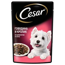 Cesar / Паучи Цезарь для собак Говядина Кролик Шпинат (цена за упаковку)