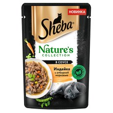 Sheba Natures / Паучи Шеба для кошек Индейка и Морковь Паучи (цена за упаковку)