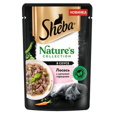 Sheba Natures / Паучи Шеба для кошек Лосось и Горох Паучи (цена за упаковку)