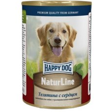 Happy Dog NaturLine / Консервы Хэппи Дог для собак Телятина с Сердцем (цена за упаковку, Россия)
