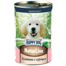 Happy Dog NaturLine / Консервы Хэппи Дог для Щенков Телятина с сердцем (цена за упаковку, Россия)