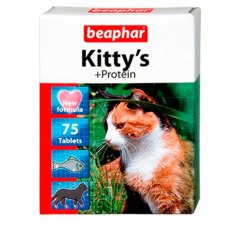 Beaphar Kitty's+Protein / Кормовая добавка Беафар для кошек Витаминизированное лакомство с Протеином