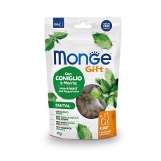 Monge Gift Dental Filled & Crunchy / Лакомство Монж для кошек Хрустящие подушечки с Кроликом и мятой перечной для чистки зубов