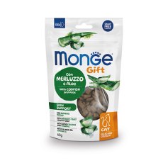 Monge Gift Skin support Filled & Crunchy / Лакомство Монж для кошек Хрустящие подушечки с Треской и алоэ вера для здоровой кожи
