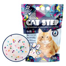 Cat Step Arctic Art / Силикагелевый наполнитель Кэт Степ для кошачьего туалета с Разноцветными гранулами