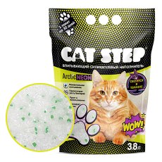 Cat Step Arctic Neon / Силикагелевый наполнитель Кэт Степ для кошачьего туалета Светящийся в темноте
