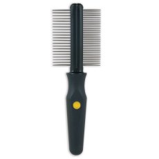 JW Grip Soft Double Sided Comb / Расческа для собак Двухсторонняя Частые и Редкие зубья
